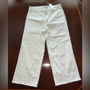 Vineyard wines white crop high rise jeans 28 stretch denim new nwt wide leg